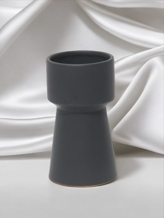 Matte Black Ceramic Pot Vase