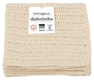 Homespun Natural Crocheted Dishcloths Set of 2