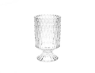 TRIANGLE GRID PEDESTAL VASE 7 inch height