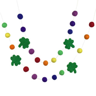 Shamrock Rainbow St. Patrick's Day Wool Felt Garland