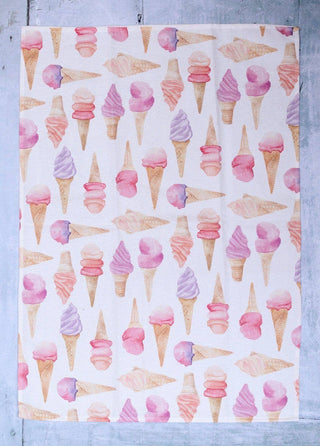 Glaces - Ice Cream - Linge De Maison / Kitchen Towel